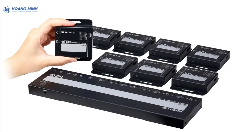 Bộ chia HDMI 4 cổng 4K Cat 6 ATEN VS1824KIT có đầu thu