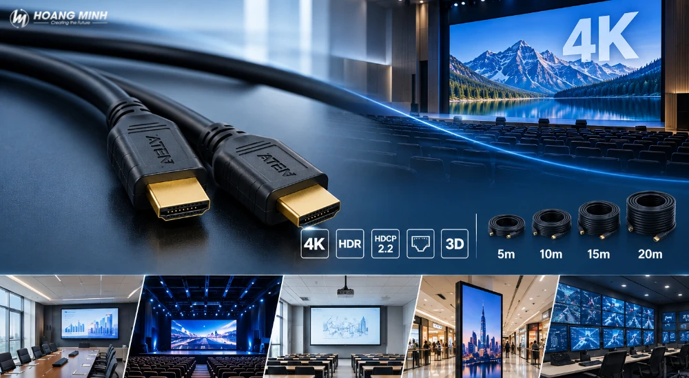 Cáp ATEN 2L-7D05H / 2L-7D10H / 2L-7D15H / 2L-7D20H chuẩn True 4K.