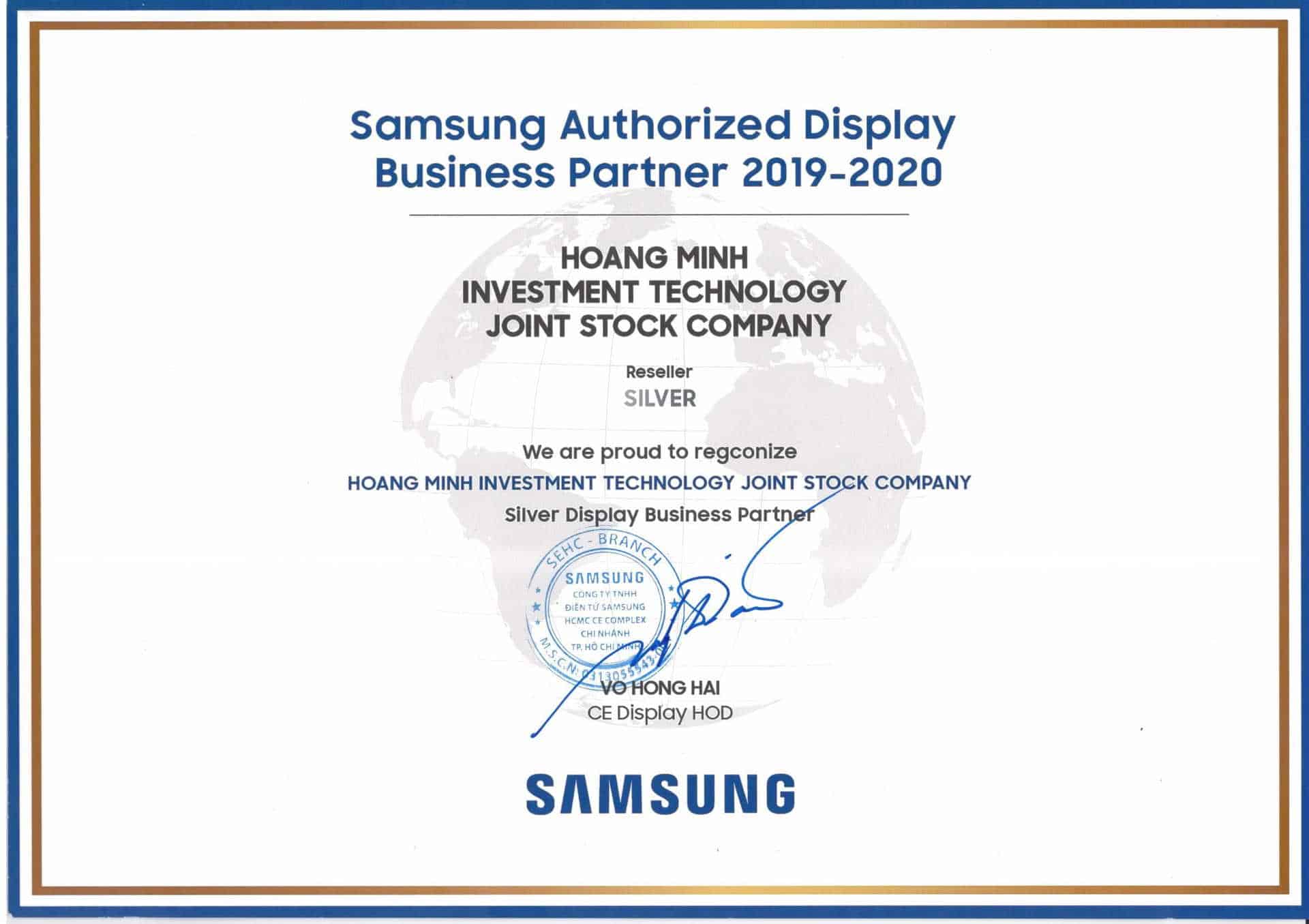 Samsung Certificate 2020 1