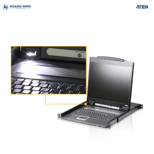 Bảng điều khiển LCD 19″ nhẹ single rail (PS / 2-USB, VGA) Aten CL3000