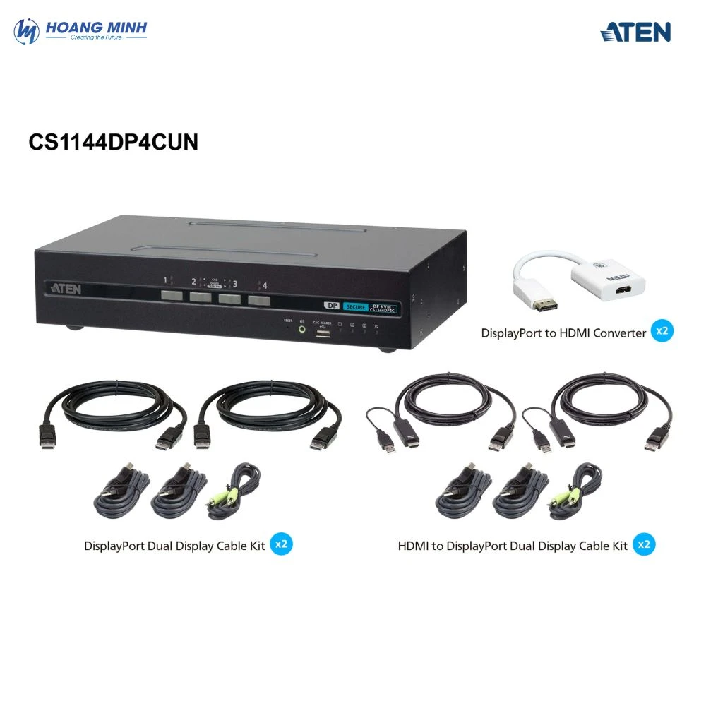 Switch KVM Aten CS1144DP4CUN 4 cổng USB DisplayPort/HDMI