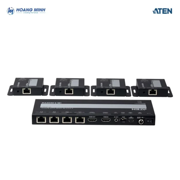 Bộ chia HDMI 4 cổng 4K Cat 6 ATEN VS1824KIT có đầu thu