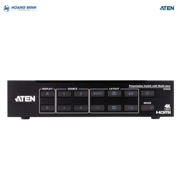 Bộ chuyển mạch trình chiếu HDMI 4K True 4 x 2 ATEN VP2420