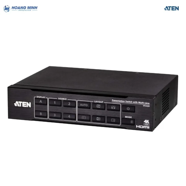 Bộ chuyển mạch trình chiếu HDMI 4K True 4 x 2 ATEN VP2420