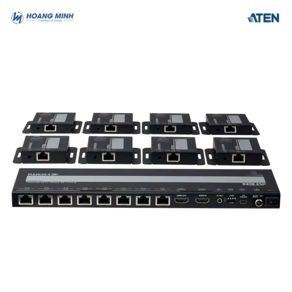 Bộ chia HDMI 4K Cat 6 8 cổng ATEN VS1828KIT có đầu thu