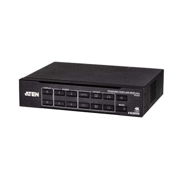 4 x 2 True 4K HDMI Presentation Switch with Multi View Aten VP2420