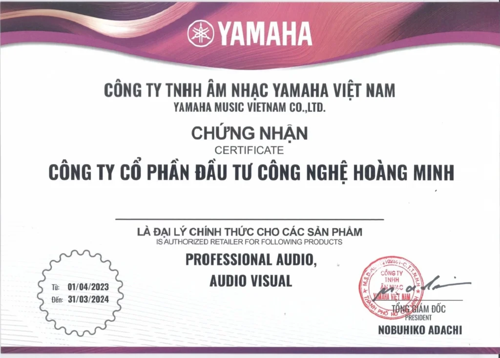 chứng nhận yamaha