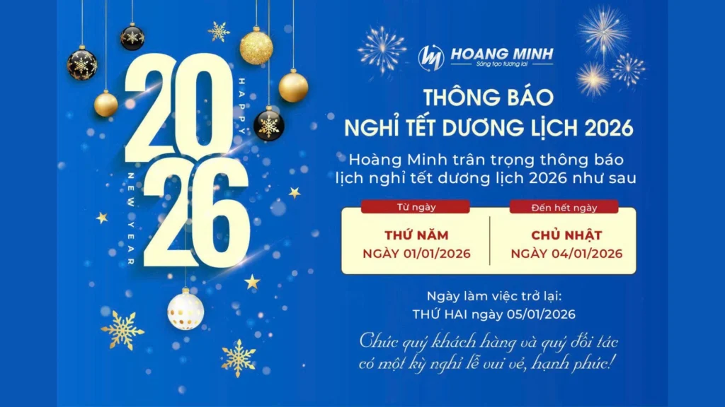 Hoàng Minh thông báo lịch nghỉ Tết Dương dịch 2026