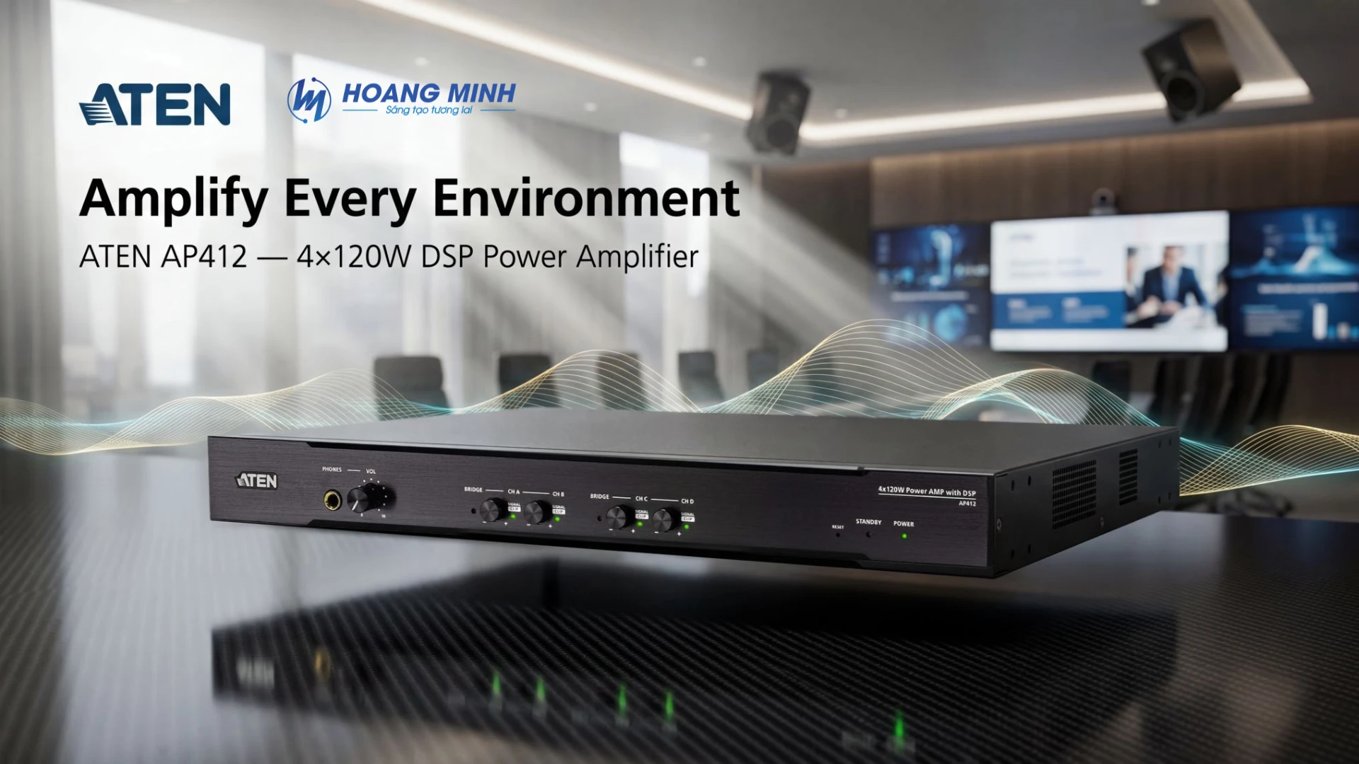 ATEN AP412 – Nền tảng khuếch đại âm thanh thông minh cho Smart Workspace
