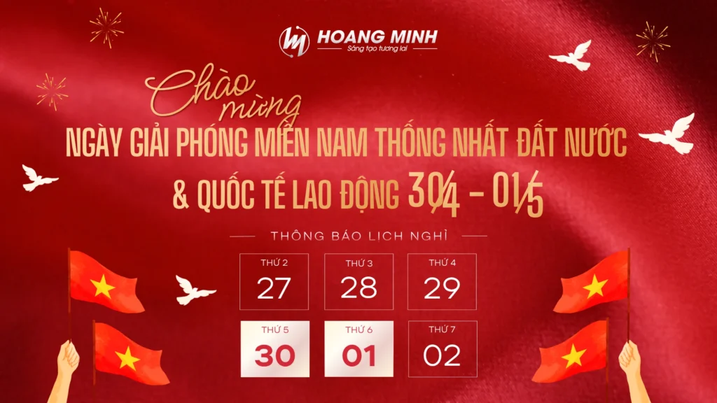 Thông báo lịch nghỉ Đại lễ 30/4 – 1/5