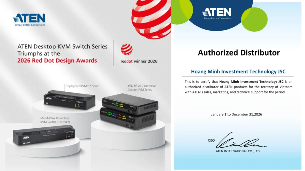 Chúc mừng ATEN – Dòng Desktop KVM đoạt giải RED DOT AWARD 2026